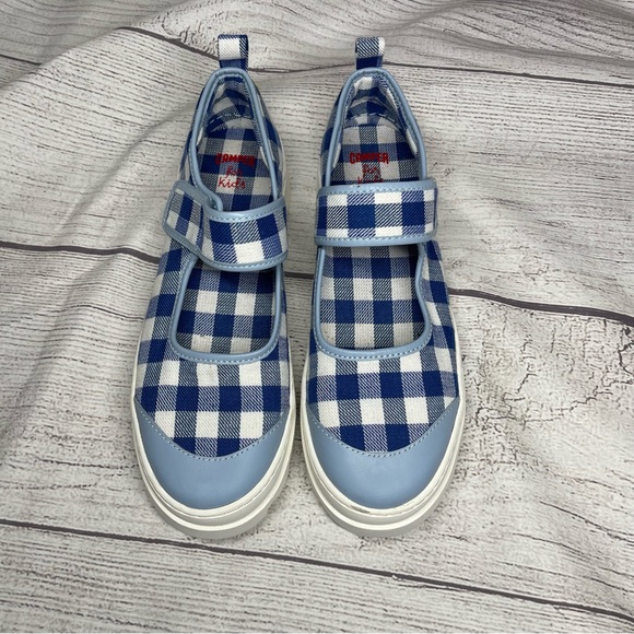 Big Kids Girls 5.5/38 Camper Brutus Blue White Mary Jane Shoes - Picture 2 of 6